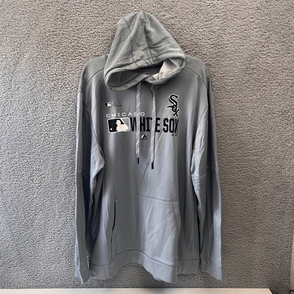 Chicago White Sox 2XL Majestic Pullover Hoodie Men Gray Authentic Baseball XXL